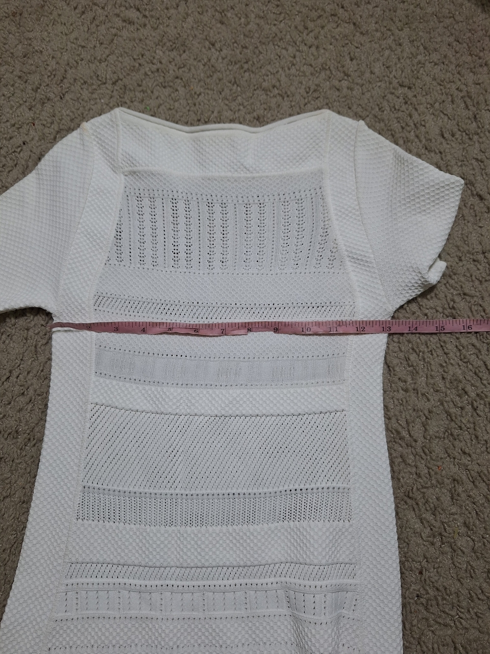 Antonio Berardi White Textured Knit Sheath Dress Size 42 - Picture 6 of 7